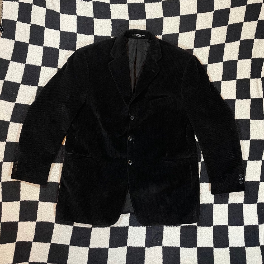 arnold brant canada sport coat blazer mens 46r black corduroy